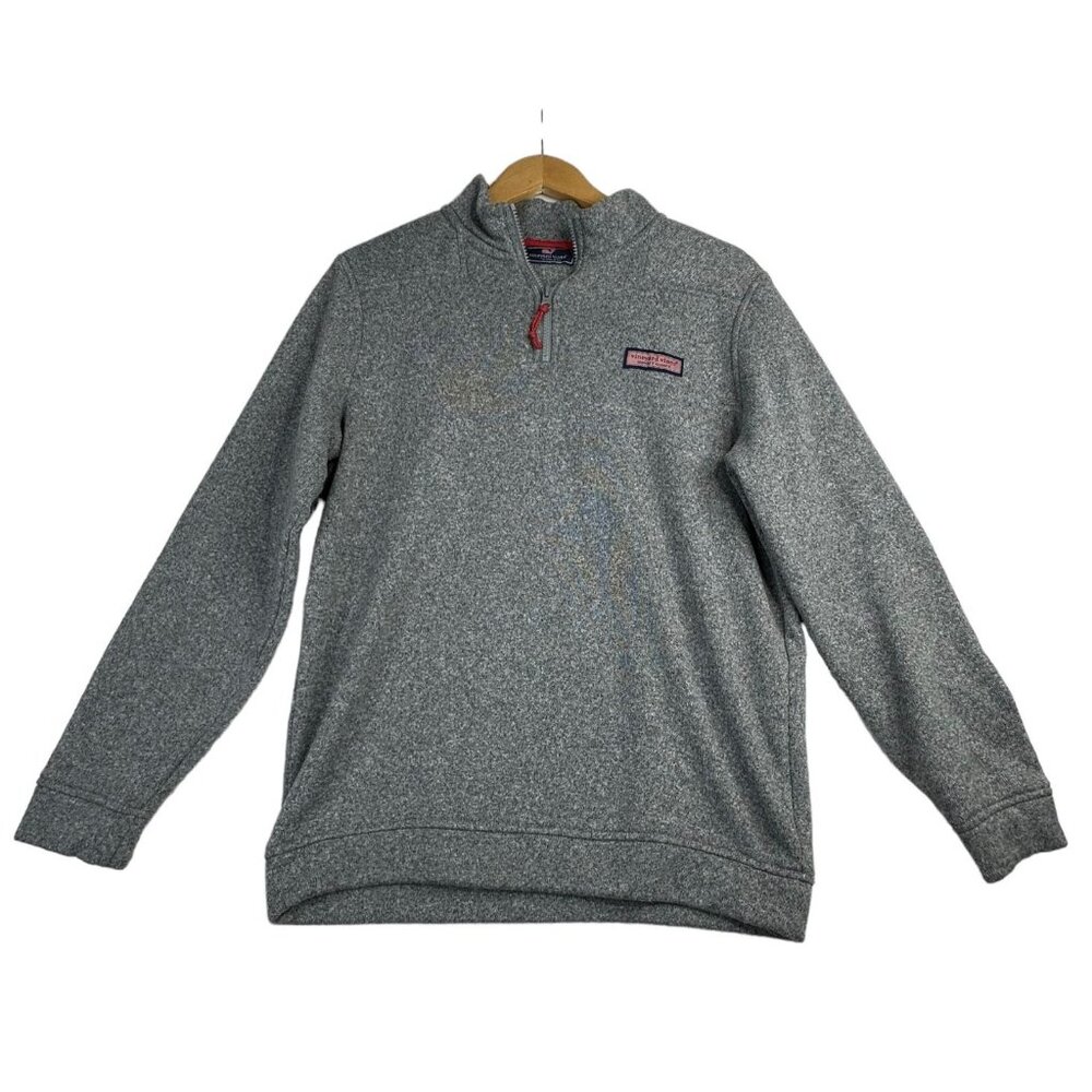 VINYARD‎ VINES DEEP ZIP LIGHT GRAY FLEECE BETTER SWEATER WOMENS MEDIUM